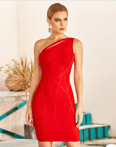 Show off that shoulder Red Dress